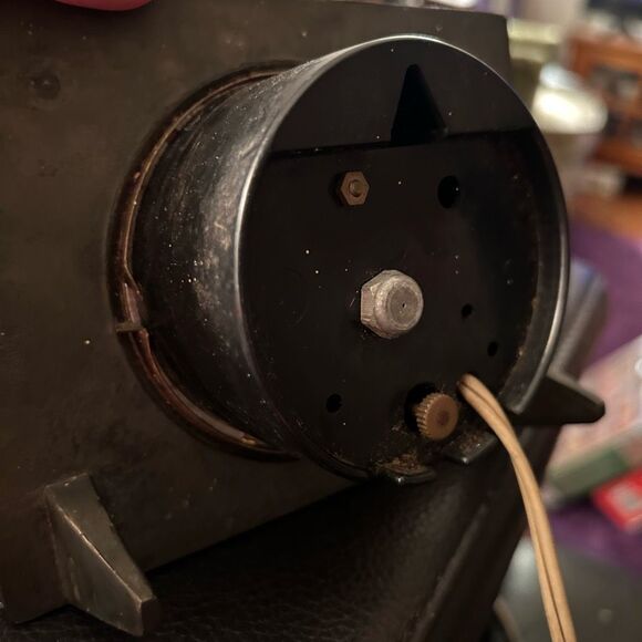 Vintage 1960s KLEIN Desk Clock Pharmacy RX Alchemy Symbols Brass w Dome Glass - Picture 8 of 10